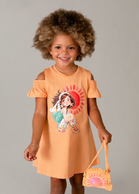 Vestido cut out bolso         Calabaza
