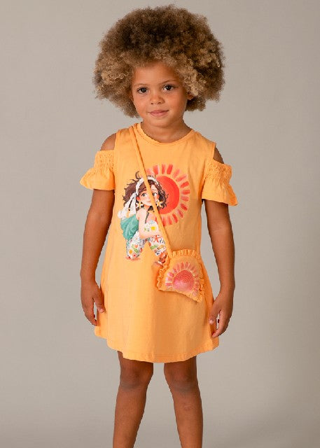 Vestido cut out bolso         Calabaza