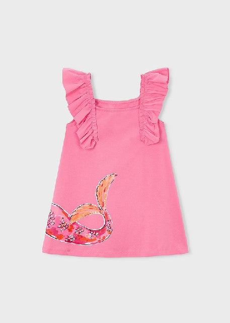 Vestido punto volantes        Geranio