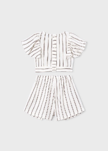 Conj. falda rayas             Beige