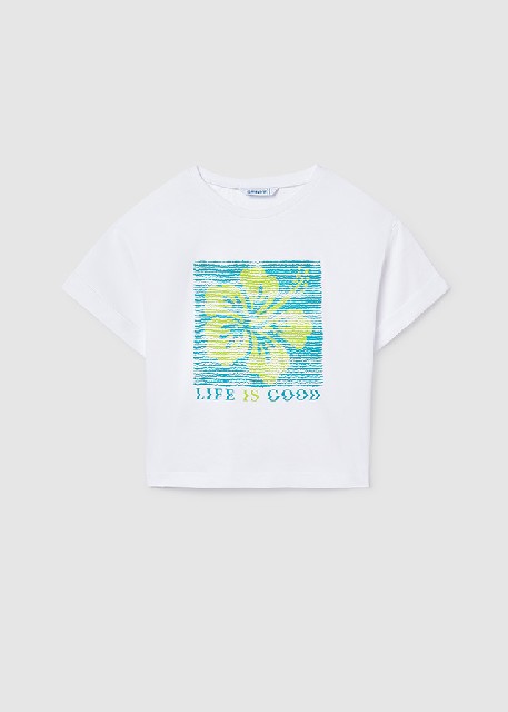 Camiseta m/c grafica          Blanco