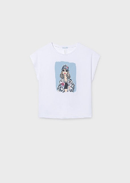 Camiseta m/c grafica          Blanco