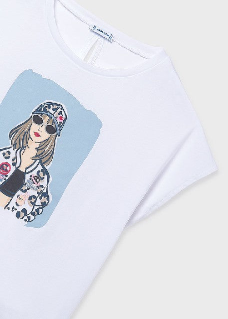 Camiseta m/c grafica          Blanco