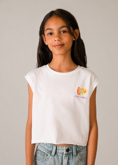 Camiseta tirantes grafica     Blanco
