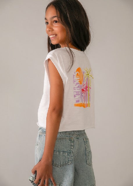 Camiseta tirantes grafica     Blanco