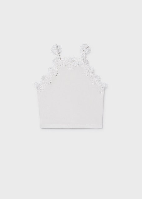 Camiseta tirantes tira guipur Blanco