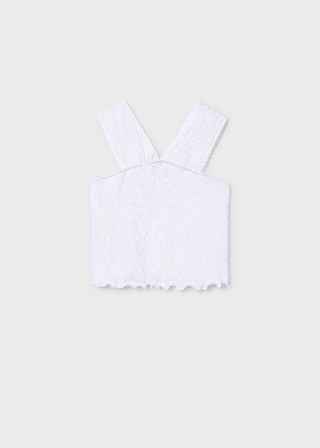Camiseta tirantes punto arrug Blanco