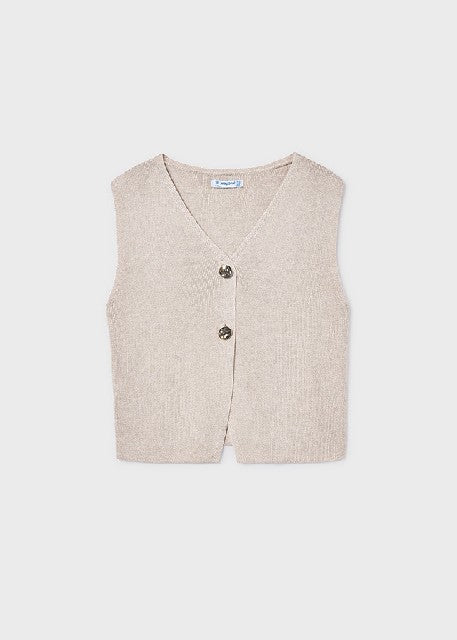 Top tricot botones            Almendra