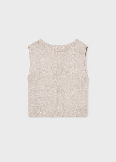 Top tricot botones            Almendra