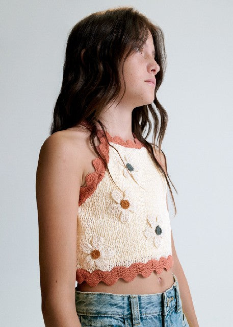 Top tricot flores             Hueso-arci