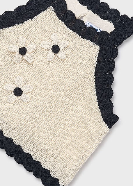 Top tricot flores             Hueso-negr