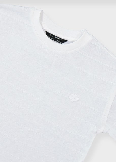 Camiseta m/c punto estructura Nata