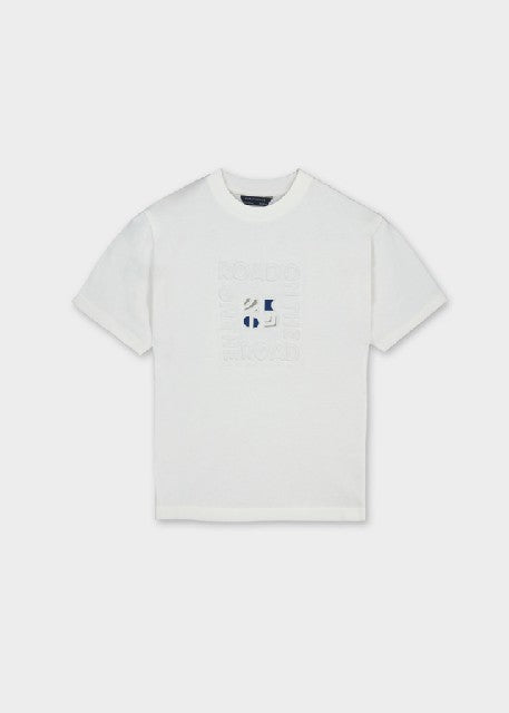 Camiseta m/c embossed formal  Nata