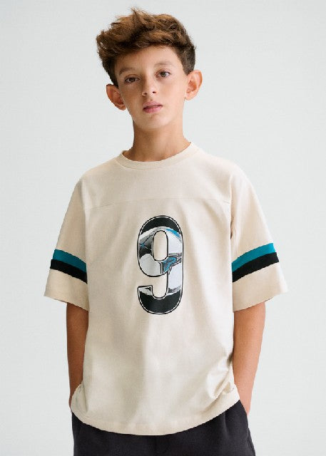 Camiseta m/c combinada        Crema