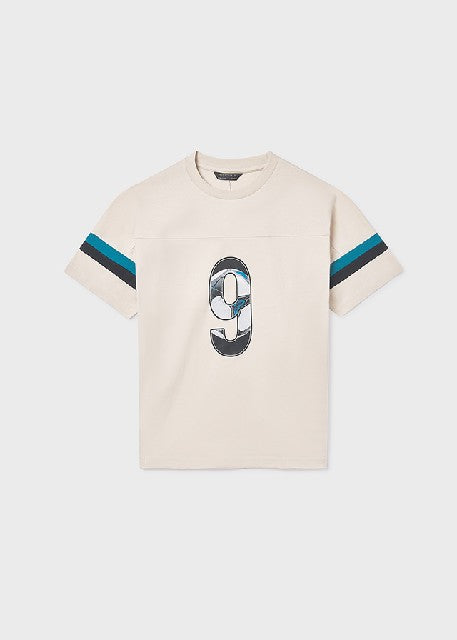 Camiseta m/c combinada        Crema