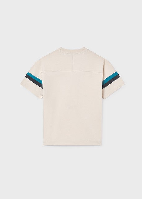 Camiseta m/c combinada        Crema
