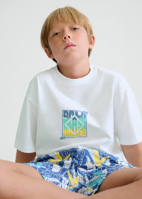 Camiseta m/c back print       Bco-lemon