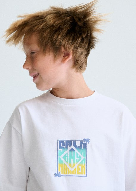 Camiseta m/c back print       Bco-lemon