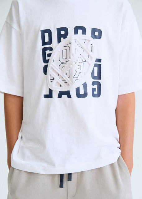 Camiseta m/c embossed         Blanco