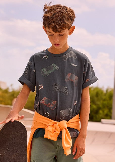 Camiseta m/c estampada        Plomo