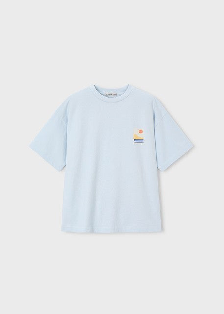 Camiseta m/c paisaje          Celeste