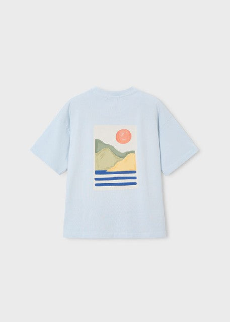 Camiseta m/c paisaje          Celeste