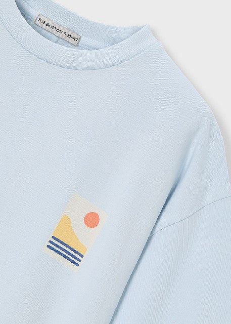 Camiseta m/c paisaje          Celeste