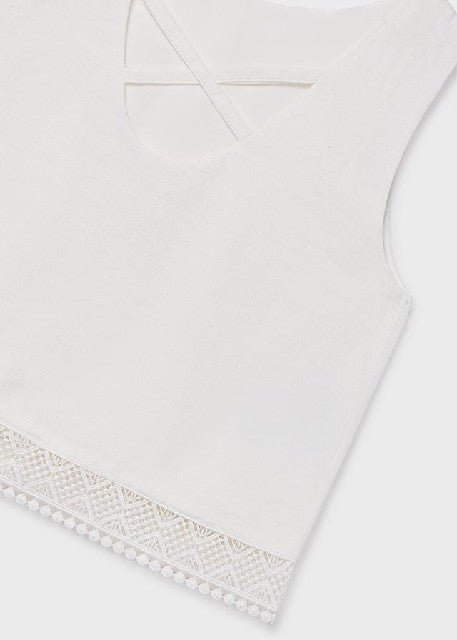 Blusa cinta bordada           Crudo