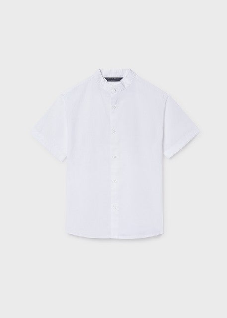Camisa m/c cuello mao         Blanco