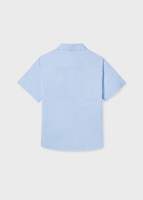 Camisa m/c cuello camisero    Celeste