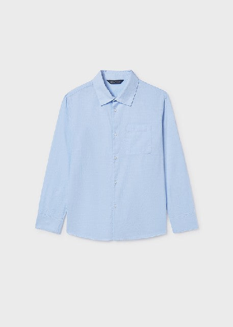 Camisa m/l cuello camisero    Celeste