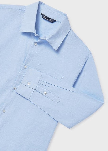 Camisa m/l cuello camisero    Celeste