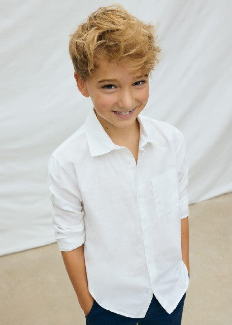 Camisa m/l cuello camisero    Blanco