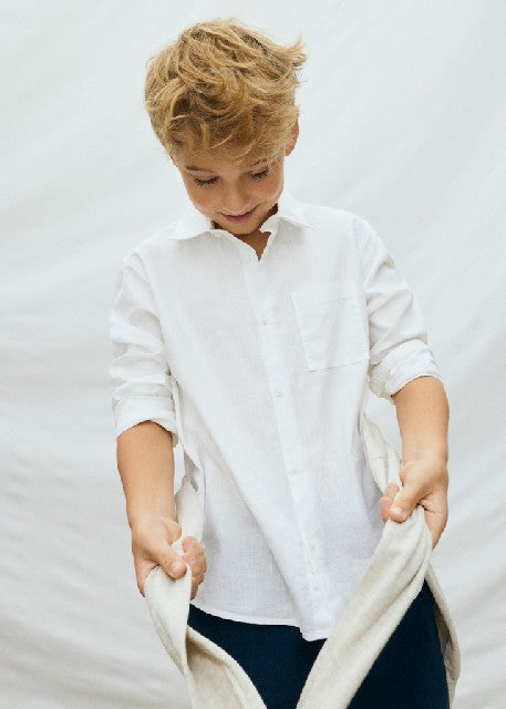 Camisa m/l cuello camisero    Blanco
