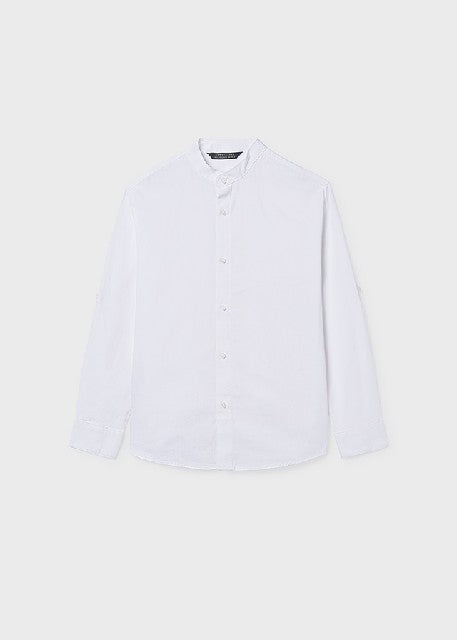 Camisa m/l cuello mao         Blanco