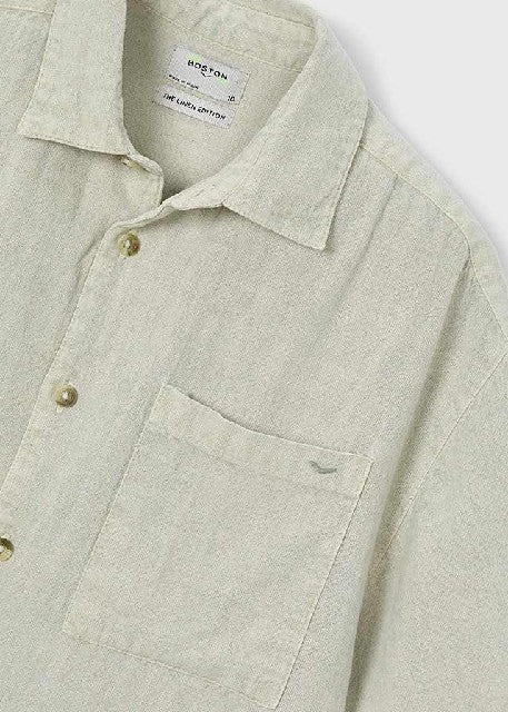 Camisa m/c lino comfy         Oliva