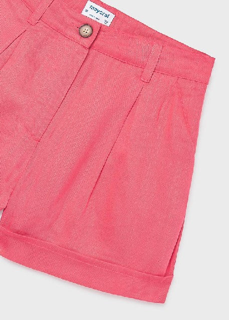 Pantalon corto imitacion lino Coral