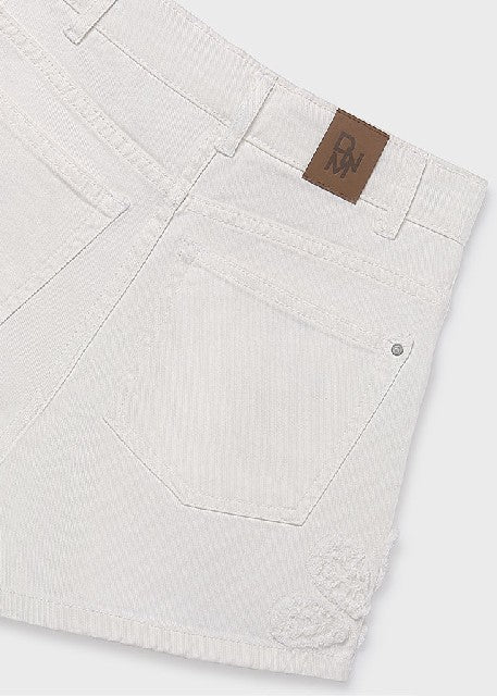 Pantalon corto sarga fantasia Crudo