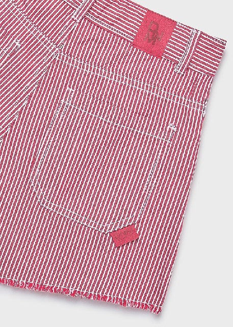 Pantalon corto rayas tejanas  Cereza