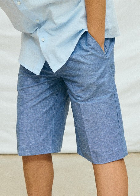 Bermuda lino suiting          Añil