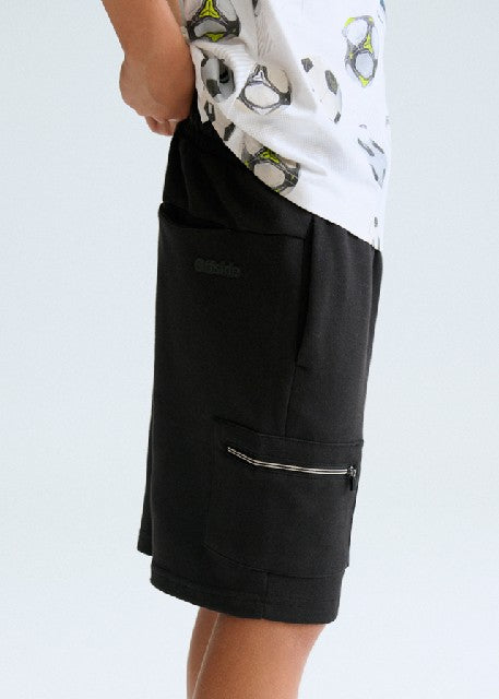 Bermuda interlock cremalleras Negro