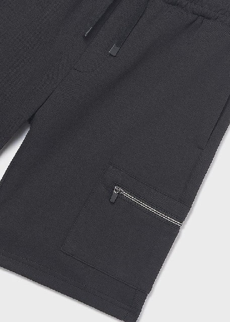 Bermuda interlock cremalleras Negro