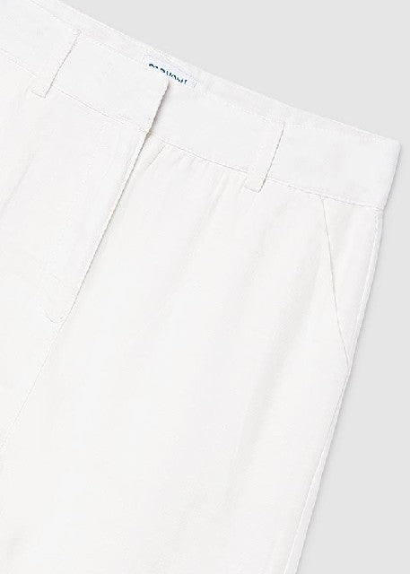 Pantalon largo cinta bordada  Crudo