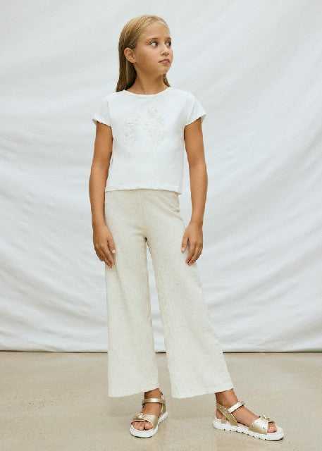 Pantalon largo imitacion lino Lino