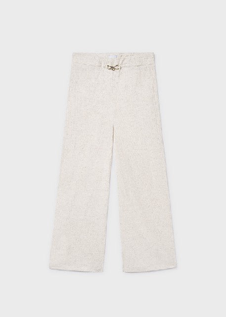 Pantalon largo imitacion lino Lino