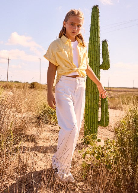 Pantalon largo sarga          Crudo
