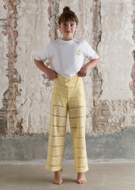 Pantalon largo tipo crochet   Vainilla