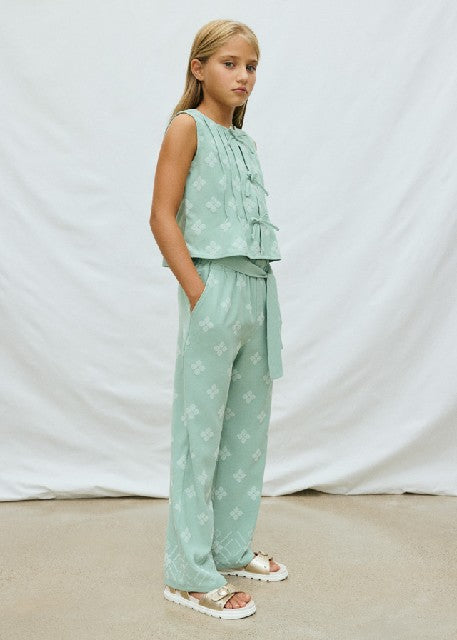 Pantalon largo estampado      Salvia
