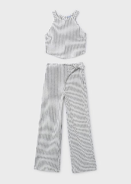 Conj. pantalon largo rayas    Crd-negro