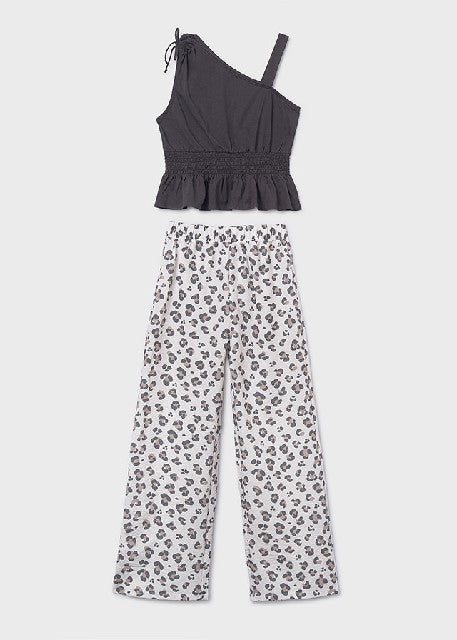 Conj. pantalon largo estampad Antracita
